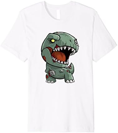 Cute Fearsome Zombie T-Rex Dinosaur Graphic Art Premium Tee