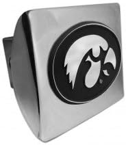 University of Iowa Hawkeyes "Bright Polished Chrome with Tiger Hawk Emblem" NCAA College Sports Trailer Hitch Cover Fits 2 Inch Auto Car Truck Receiver
