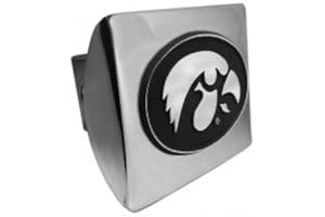 ELEKTROPLATE University of Iowa Hawkeyes "Bright Polished Chrome with Tiger Hawk Emblem" NCAA College Sports Trailer Hitch Cover Fits 2 Inch Auto Car Truck Receiver