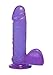 Doc Johnson Crystal Jellies - 7 Inch Realistic Cock With Balls - Strong Suction Cup Base - 7.2 in. Long and 1.7 in. Wide - Dildo, Purple