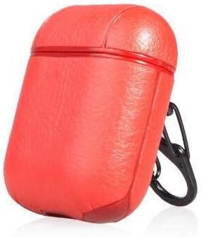 AirPods Protective Case Cover Pu Leather Design For Apple AirPods Earphones Charging Case (red)