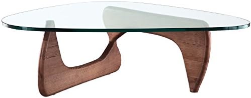 eMod - Noguchi Triangle Coffee Table Glass Top Walnut