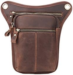 Genda 2Archer Genuine Leather Fanny Pack Tactical Belt Bag Waist Purse Hip Pouch (Red Brown 5)