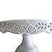 Gracie China 8-Inch Diameter x 4.5-Inch High Victorian Rose Fine Porcelain Round Pedestal Cake Stand Off White