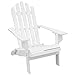 Songsen Fashion Outdoor Wooden Folding Adirondack Chairs Patio Deck Garden Furniture (Adult,White)