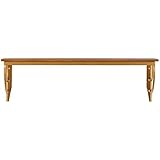 Marca Amazon - Estante de pared flotante con marco curvo moderno Rivet, 25 "de ancho, dorado y madera natural