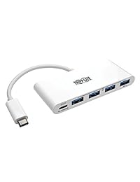 Tripp Lite 4 Port USB 3.1 Gen 1 Hub, USB C a (x4) USB A, portátil con USB C Puerto de carga