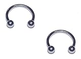 2x Pieces 14 16 18 Gauge 14g 16g 18g 316L Stainless Steel Circular Barbell Horseshoe Septum Nipple Tragus Ring Earring Piercing Body Jewelry 1/4 5/16 3/8 7/16 1/2 9/16 5/8 3/4 Inch Set of 2