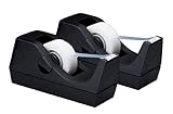 1InTheOffice Desktop Tape Dispenser, Black"2 Pack" (Tape Dispenser)