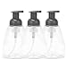 Foaming Soap Dispensers Pump Bottle (3-Pack) ULG 10oz / 300ml Empty Oval Foam Bottles Liquid Hand Soap Containers BPA Free Plastic for Bathroom Kitchen Countertop Gray