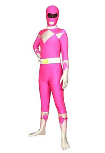 Riekinc Halloween Power Rangers Cosplay Pink Zentai Suit Costume