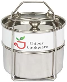 Chiboz Cookware Stackable Steamer Insert Pans with Sling Handle Compatible with Instant Pot 5 Qt