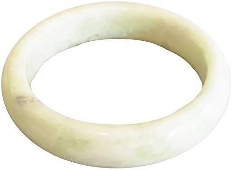 Serpentine Jade Bracelet Womens Natural Gemstones Healing Energy Genuine White Bangle 56-60mm,58-60mm