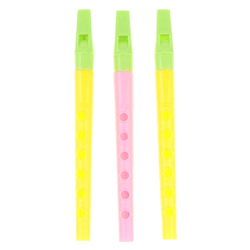 Baoblaze Kids Colorful Plastic Music Toy, 6 Hole Flute, Clarinet Instrument, Party Supplies 3pcs/set - Thumbnail 2