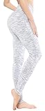 Queenie Ke Women Power Flex Yoga Pants Workout Running Leggings - All Color Size S Color White Grey Space Dye Long