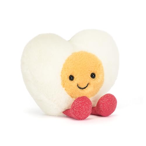 Jellycat Amuseables Heart Boiled Egg Plush, 3 Inch Sitting Height