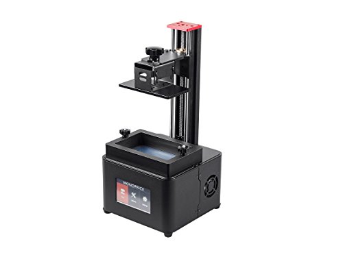 Monoprice Mini Deluxe SLA Resin UV 3D Printer With (120 x 70 x 200 mm) Build Area, Ultra High Resolution, LCD Touch Screen Display  + Free 250ml Red Photopolymer Resin