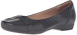 Clarks Women's Blanche Fria Flat, Black Leather, 7 M US