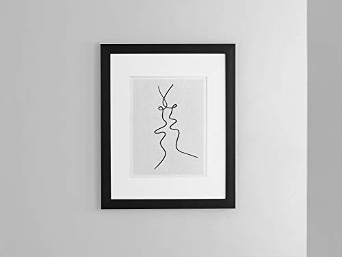"The Kiss" Print of Original Abstract Drawing Wall Decor Wall Art Print Poster Modern Contemporary Boho Home Decor 11x14 Inches, Unframed