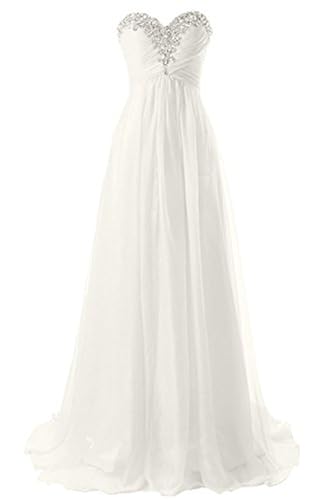 JAEDEN Wedding Dress Beach Bridal Dresses Chiffon Wedding Gown Strapless  Bride Dress Sweetheart Wedding Dresses White US16W in Kenya | Whizz