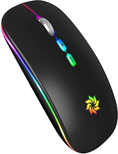 LED Wireless Mouse Rechargeable Slim Silent Mouse
