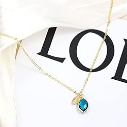 December Birthstone P Initial Necklaces for Women