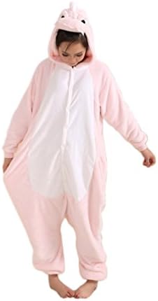 Cosplay Flannel Anime Cartoon Unicorn With Cute Wings Onesie Adult Pajamas (Small, Pink)