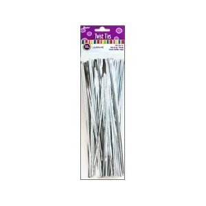 Darice Twist Ties - Silver - 6 inches