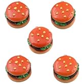KitBeads 20Pcs Resin Hamberger Charms Kawaii Imitation Food 3D Cheese Burger Charms for Jewelry Making Necklaces Earrings Bracelets Bulk