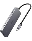 Anker 7-in-1 USB C Hub, 4K USB C to HDMI Adapter, MicroSD/SD Card Reader, 3 USB 3.0 Ports, with 60W Power Delivery for MacBook Pro, iPad Pro 2018, Chromebook, XPS, Galaxy S9/S8, and More (Space Grey)