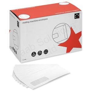 5 Star Mail Machine Envelopes Window Gummed 90gsm DL White [Pack of 500]