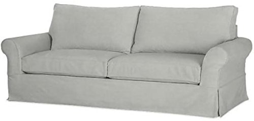 The Cotton Sofa Cover Only ( Width: 81”~ 83.5”, Not 92” ! ) Fits Pottery Barn PB Comfort Roll ARM Sofa ( Not Grand Sofa). A Durable Slipcover Replacement (Light Gray (Box Edge))