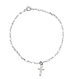 Sterling Silver Cross Charm Anklet Italy, 11