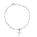 Sterling Silver Cross Charm Anklet Italy, 11