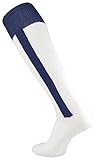 TCK Sports 2-n-1 Premium Baseball Softball Stirrup Socks, Navy, Large
