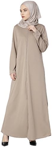 Miss Halima Muslim Zippered Abaya Dress with A High Collar