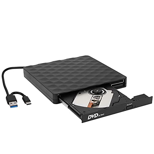 External DVD Drive, USB TypeC 3.0 CD Player Dual Port DVD Burner CD