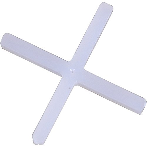 Merriway BH01994 (250 Pcs) Wall Tile Spacers, White Plastic 2.3mm (3/32 Inch) - Pack of 5 Grids (250 Pieces)