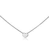 Sterling Silver Polished Heart Tiny Choker Necklace