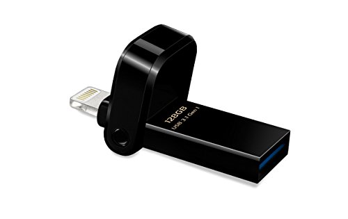 ADATA i-Memory AI920 128GB Flash Drive APPLE MFi-Certified Lightning + USB 3.1 Jet Black (AAI920-128G-CBK)