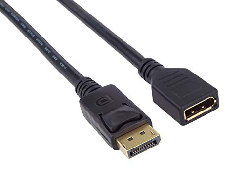 PremiumCord - Cavo di prolunga DisplayPort M/F 3 m, Fino a 10,8 Gbps, Compatibile con Video Full HD 1080p, HDCP, Colore: Nero