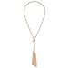 LUREME Simple Thin Chain Knot and Tassel Long Necklace (01003351-p)