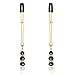 Leeqot Metal Adjustable Clamps Black Diamond Decorations Non Piercings Women Body Jewelry (Gold)