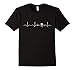 Mens Airplane Pilot Heartbeat Shirt, Funny Cute Flying Gift Large Black