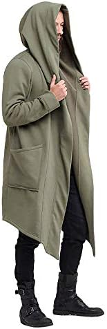 Moserian Mens Autumn Winter Casual Hooded Pocket Trench Long Sleeve Outwear Coat
