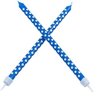 Long Party Candles and Holders, Assorted Colors, 2-Pack (20 Candles in Total)