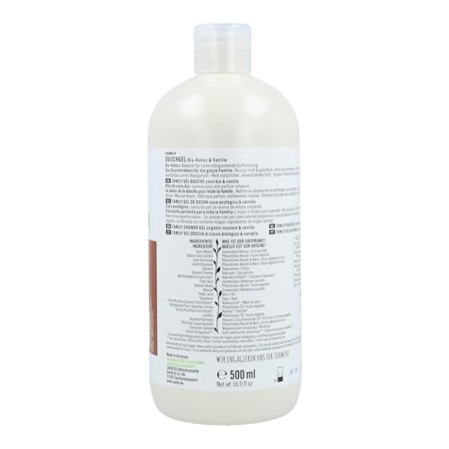 Sante Naturkosmetik - Organic Coconut & Vanilla Shower Gel Tropical Scent Gently and Thoroughly Cleanses Vegan Organic Extracts 500ml