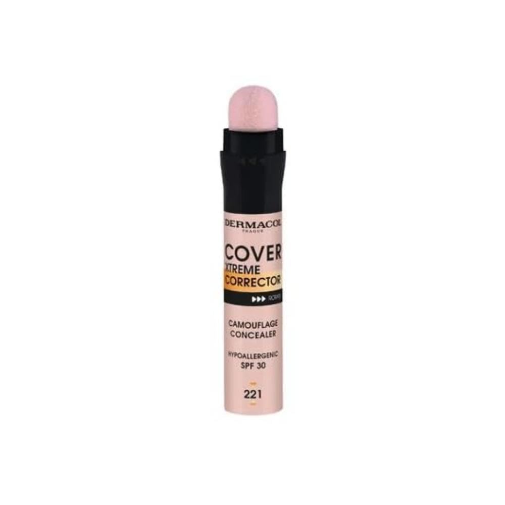 Dermacol - Cover Xtreme Corrector Contour Stick, Long Lasting Non-Allergenic Liquid Contour with SPF30, High Coverage Light Formula Dark Circle Colour Corrector for Acne-Prone Skin (221)