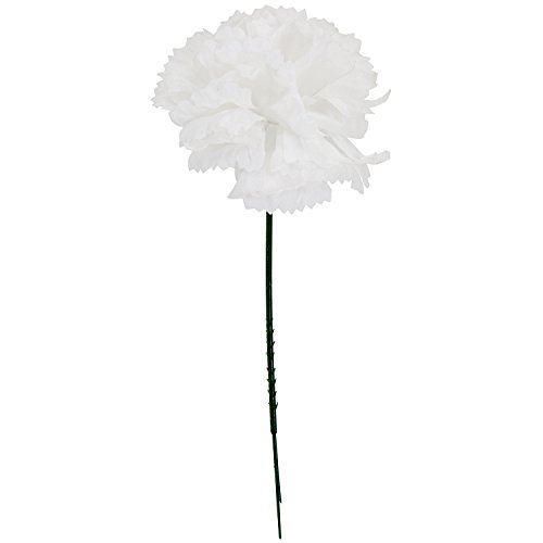 100 White Silk Carnations, Artificial Fake Flower for Bouquets, Weddings, Cemetery, Crafts & Wreaths, 5