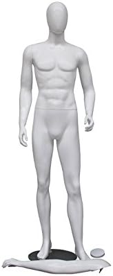 Mannequin Men Male Egg Head 4 Positions Matte White Showcase Mannequins